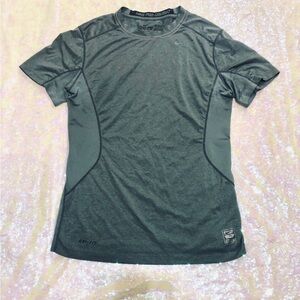 Nike Pro Combat dri-fit fitted short sleeve grey workout shirt small